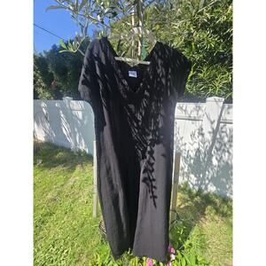 Oh My Gauze LA Cotton Gauze Knee/Calf Length Dress Size 1 Black Lagenlook coas